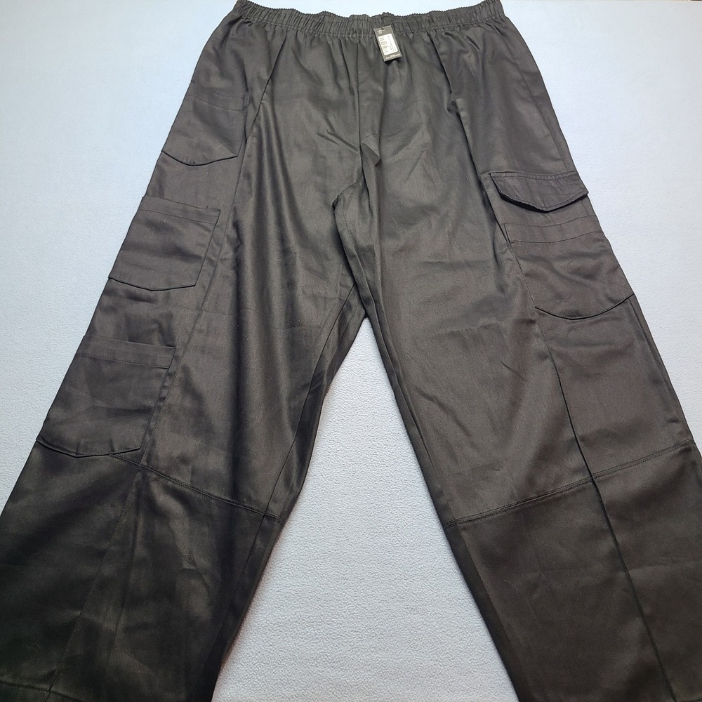 PrettyLittleThing Cargo Trousers Womens 24 Black New Plus Triple Pocket Straight